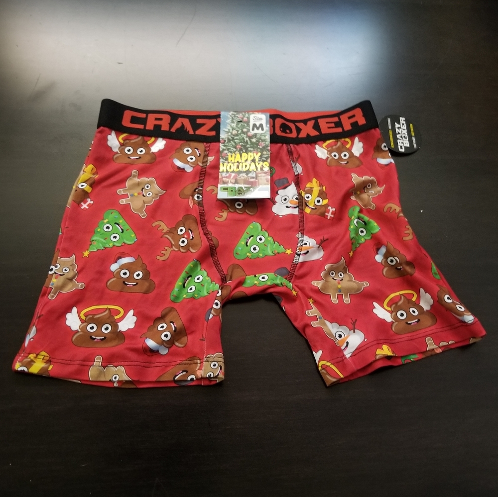 Crazy Boxers Holiday Poo Boxers Sz M NWT